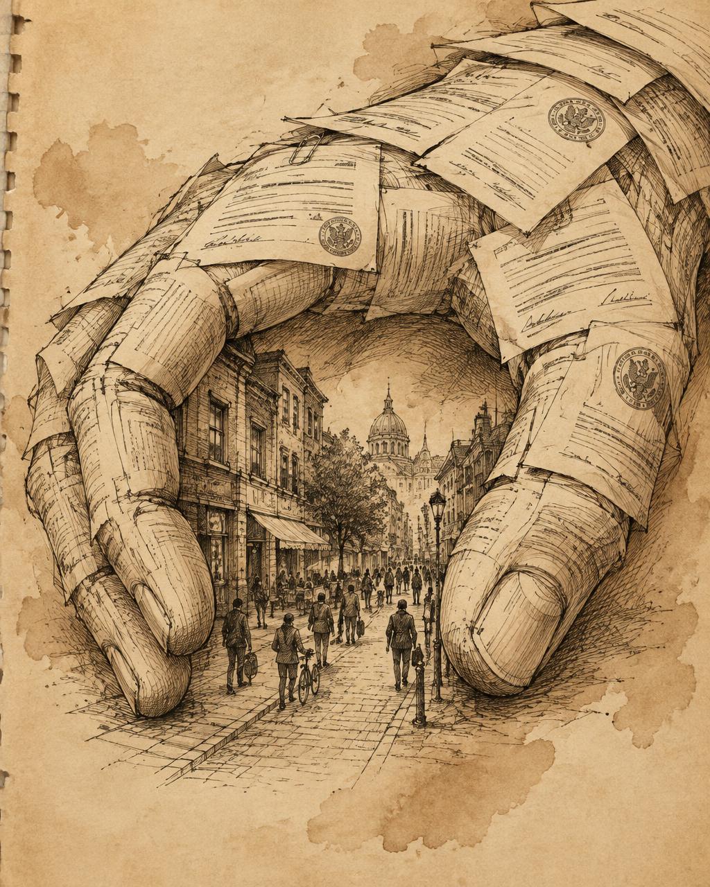Ink sketch: Soft Hands